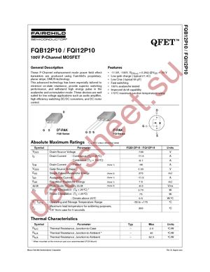 FQB12P10TM datasheet  